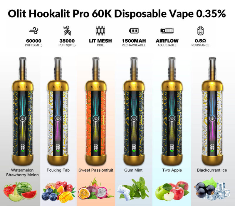 🔥 OLIT HookaLit Pro 60K Puff Disposable E-Hookah | 60,000 Puffs – 🛒20% OFF 🚀 Fast US Shipping | Wholesale Deals | Rave Reviews 🎉